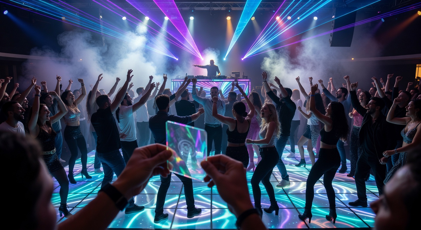 Crowd at an indoor party event